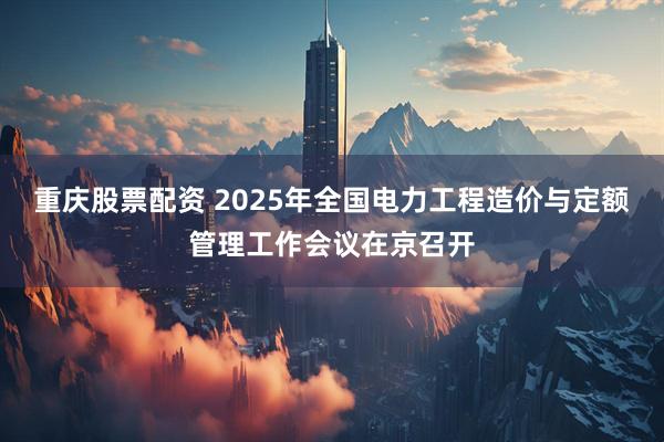 重庆股票配资 2025年全国电力工程造价与定额管理工作会议在京召开